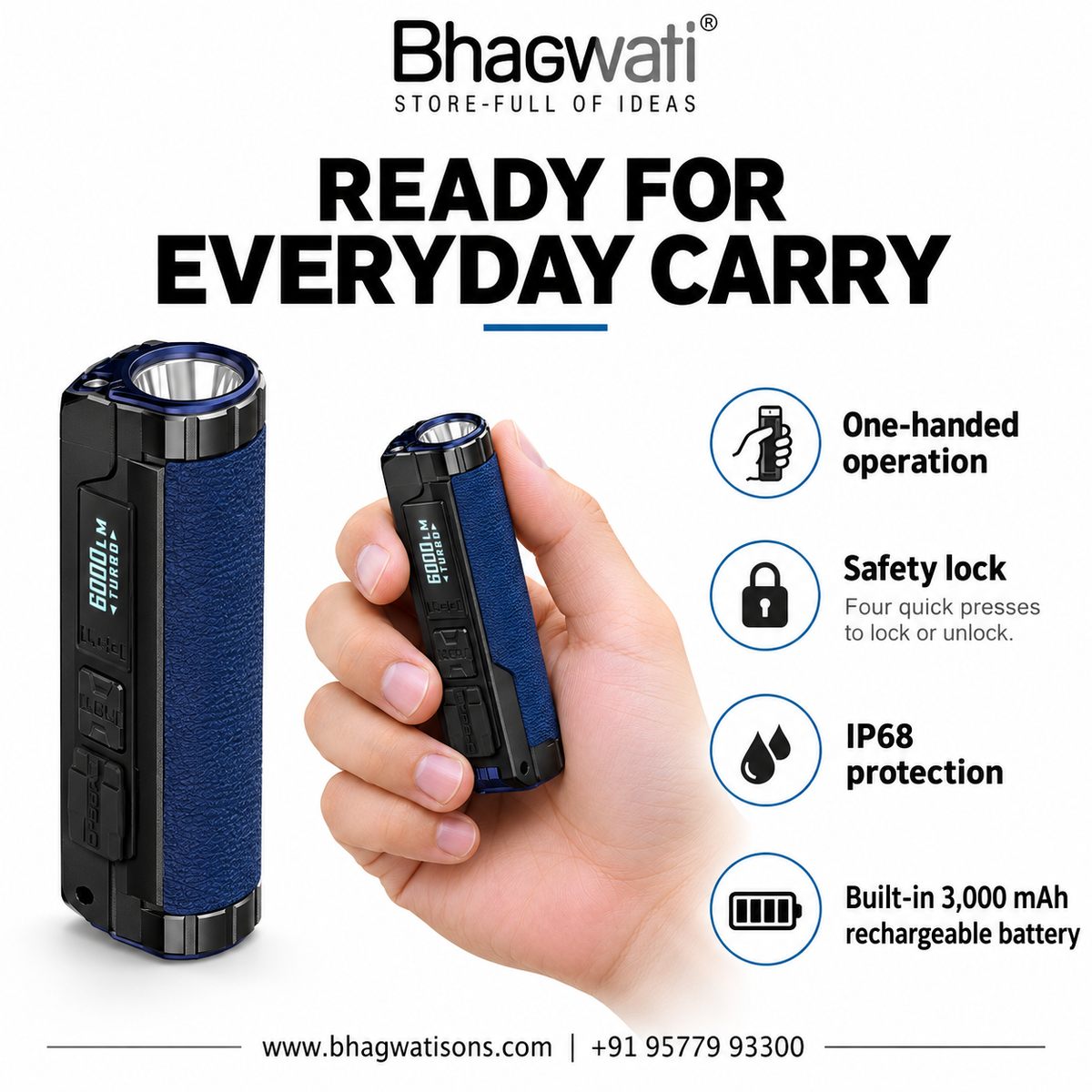 IMALENT BL70 Tactical EDC Flashlight - Bhagwati