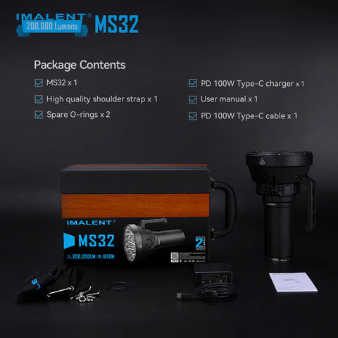 IMALENT MS32 200,000 Lumen Searchlight Flashlight - Bhagwati