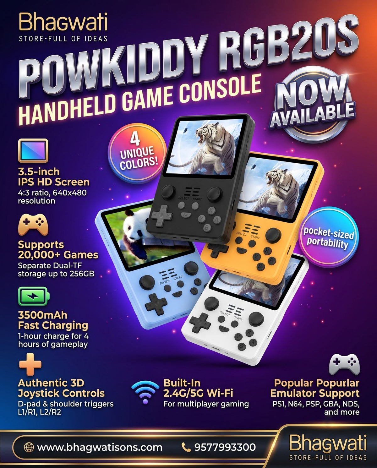 PowKiddy RGB20S Handheld Retro Game Console