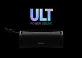 Black Sony speaker with 'ULT Power Sound' branding on a black background