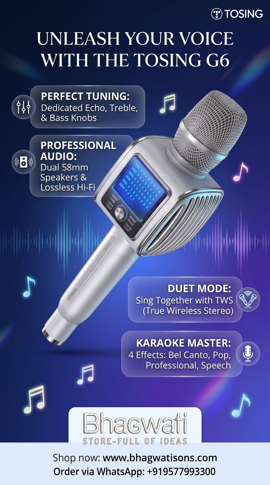 Tosing G6 Wireless Karaoke Microphone and Speaker