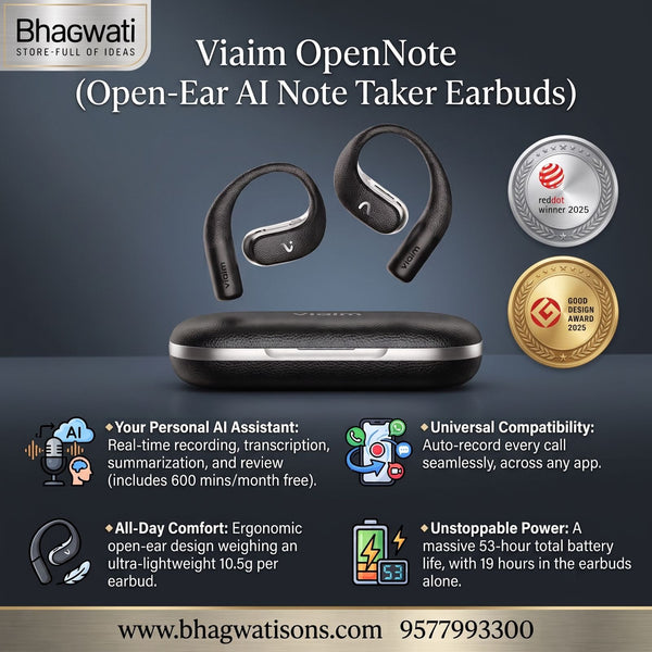 Viaim OpenNote Open-Ear AI Note Taker Earbuds