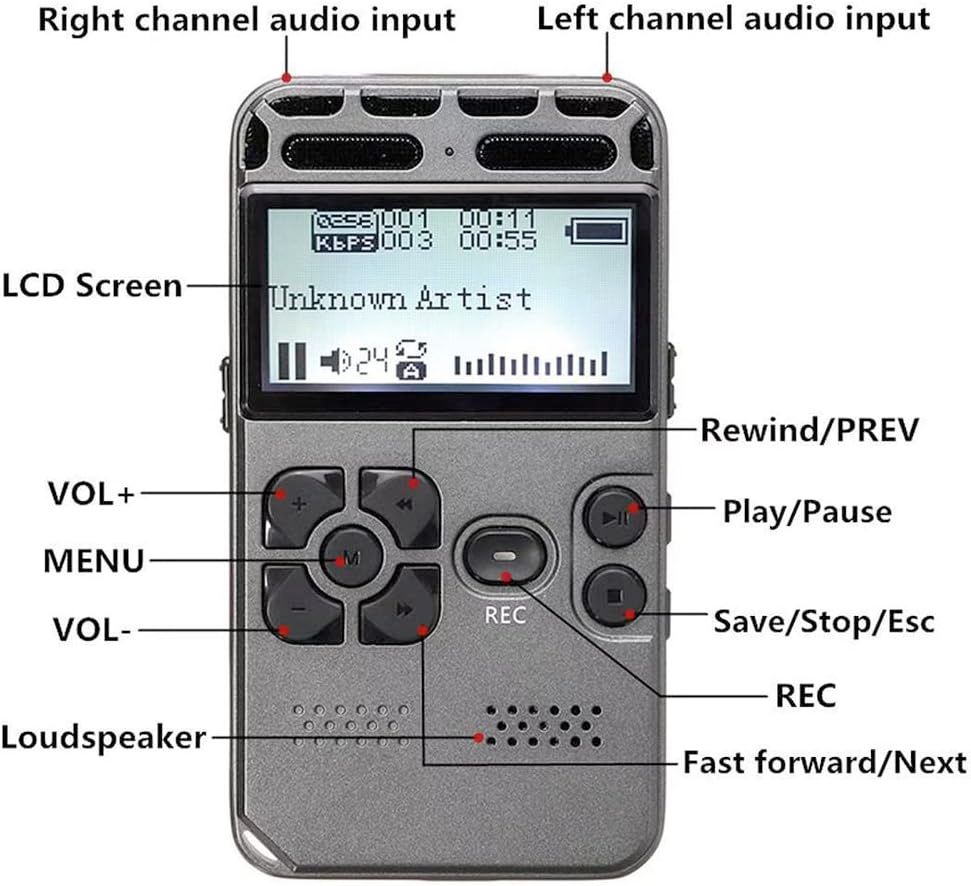 LYKER DIGITAL VOICE RECORDER ACTIVATED DICTAPHONE AUDIO SOUND DIGITAL