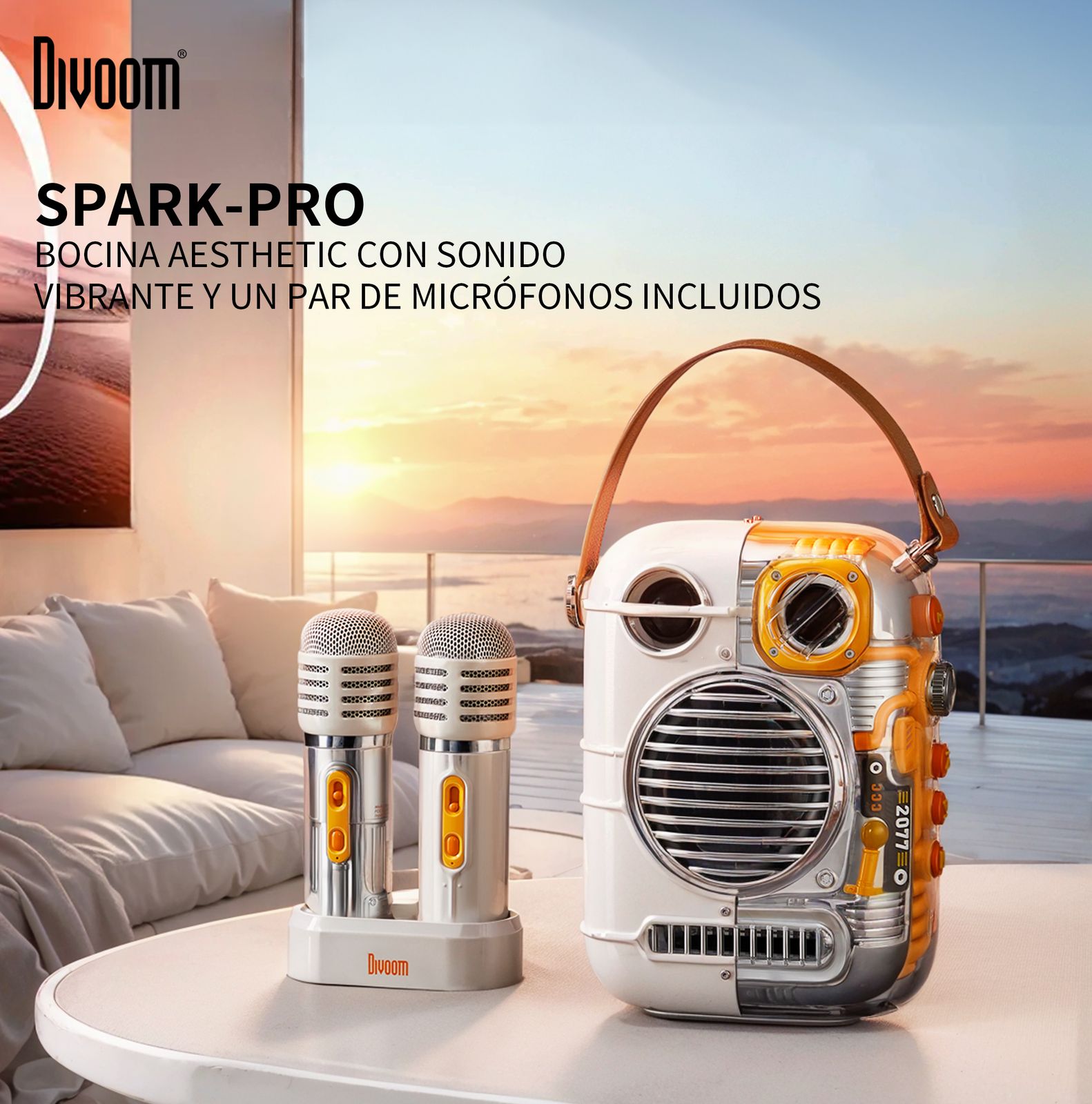 DIVOOM SPARK-PRO BLUETOOTH KARAOKE SPEAKER WITH 2 MIC