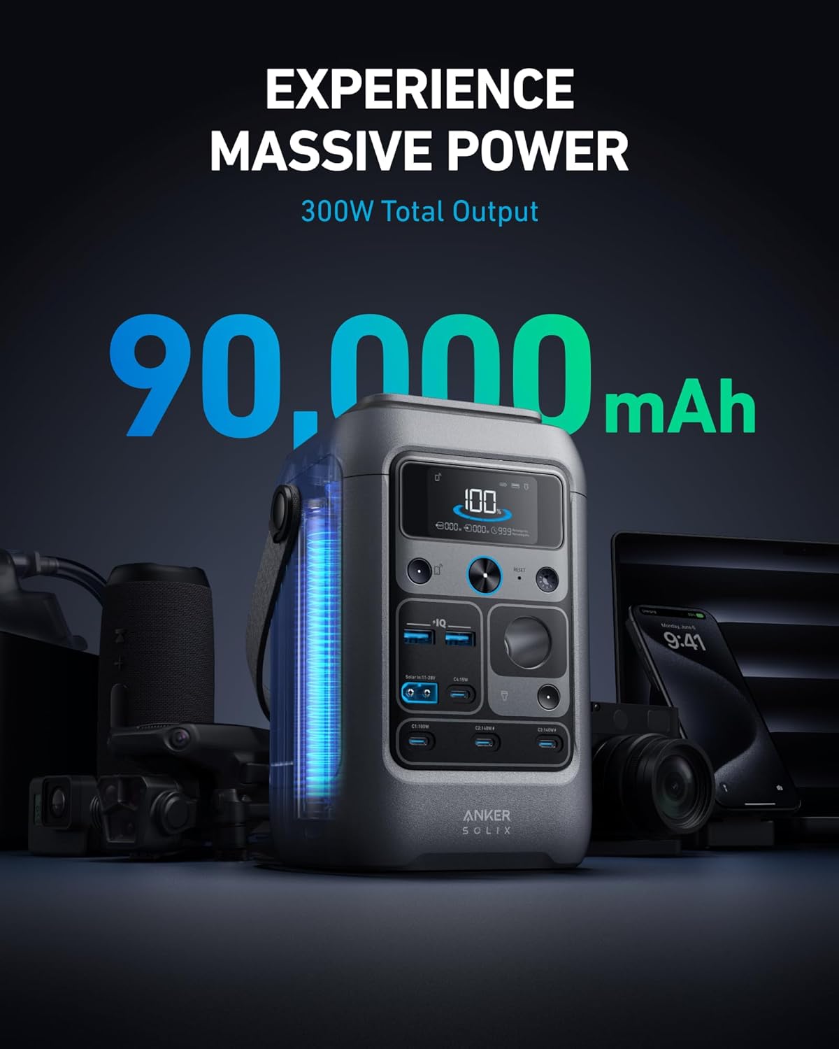 Anker SOLIX C300 Portable Power Station (288Wh, 300W Output) - Bhagwati