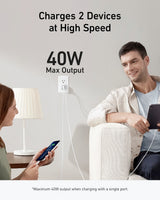 Bhagwati Anker 521 Charger Nano Pro 40W dual USB-C fast wall charger with compact design and multiple charging ports