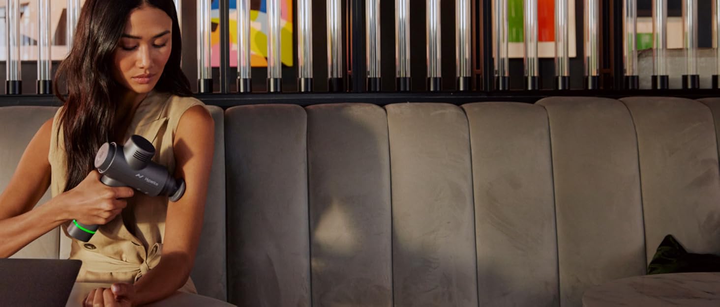 HYPERVOLT GO 2 IN BLACK - FEATURING QUIET GLIDE TECHNOLOGY - HANDHELD PERCUSSION MASSAGE GUN