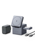 Bhagwati Anker 3-in-1 Cube MagSafe Charging Station with multiple charging ports and a sleek design for Apple devices