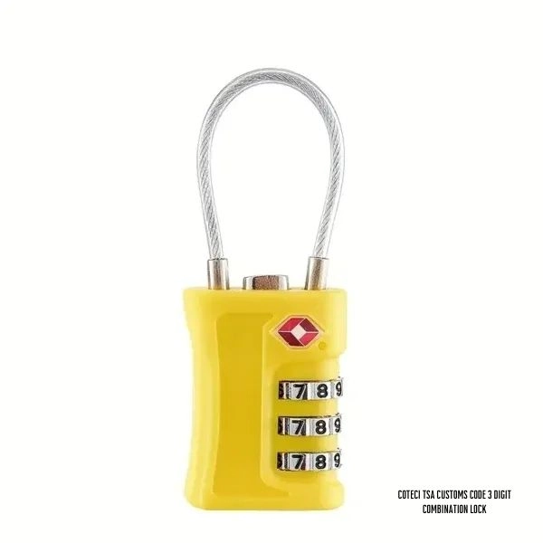 COTECi TSA Customs Code 3 Digit Combination Lock For Travel Suitcase