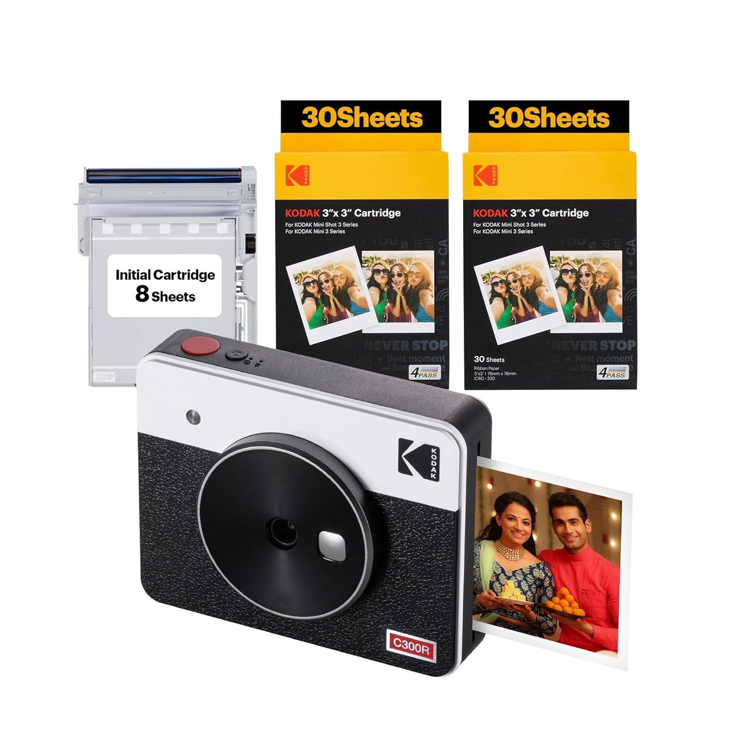 KODAK Mini Shot 3 Retro 4PASS 2-in-1 Instant Camera and Photo Printer