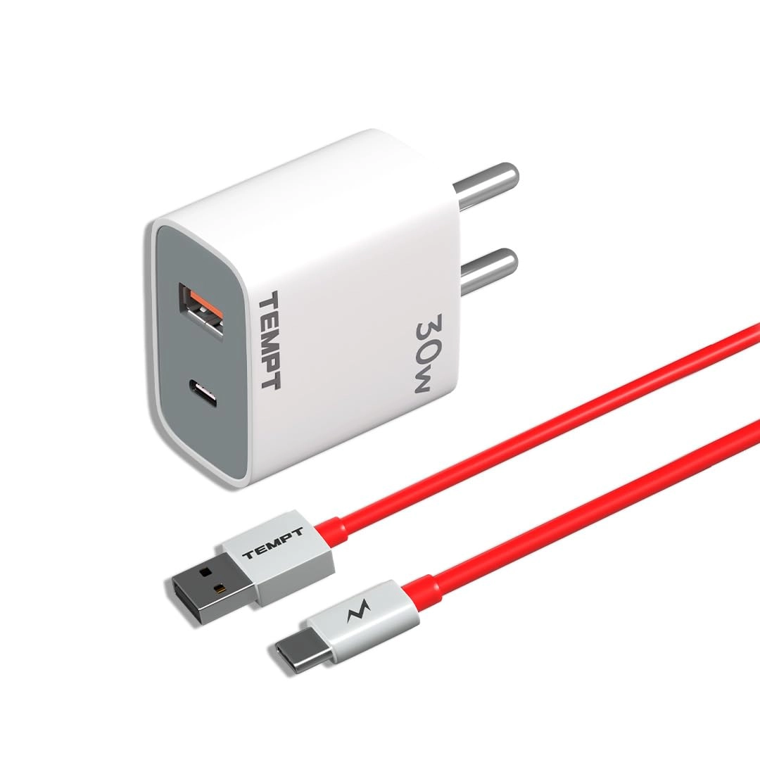 Tempt Bolt 30W QC+PD Charger with Dual Port